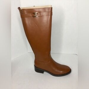 NIB  Tommy Hilfiger Brown Leather Knee-High Boots